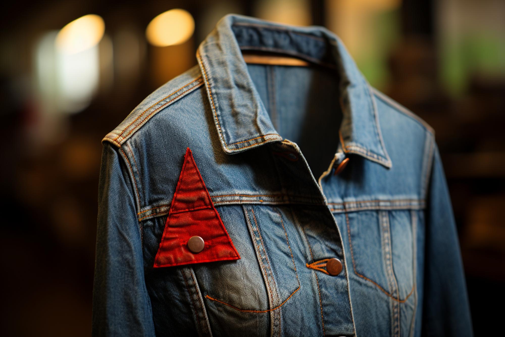 embroidered denim jacket close-up